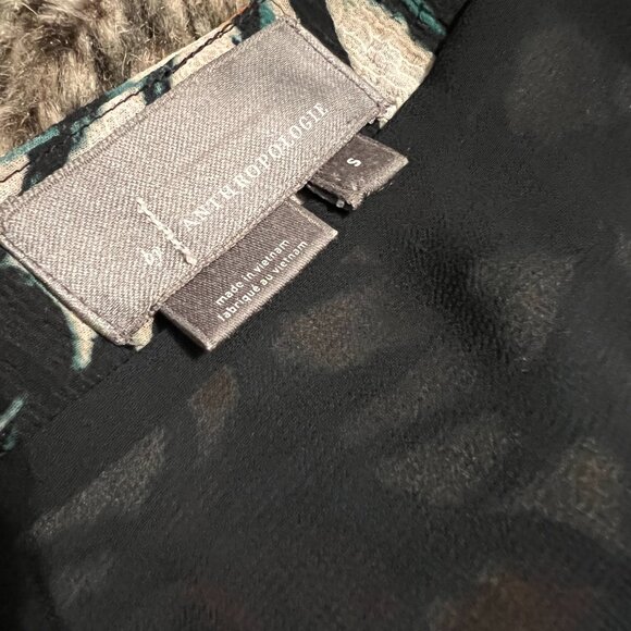 Anthropologie Flutter Sleeve Lace Wrap Top, Size S - Picture 5 of 6